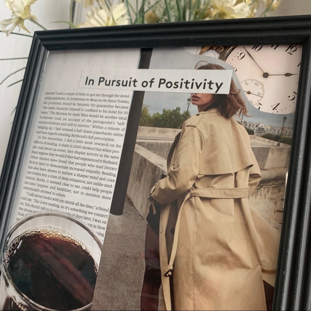 In Pursuit of Positivity Collage Minimal Aesthetic Coffee Chic Wall Art - Picture 2 of 12